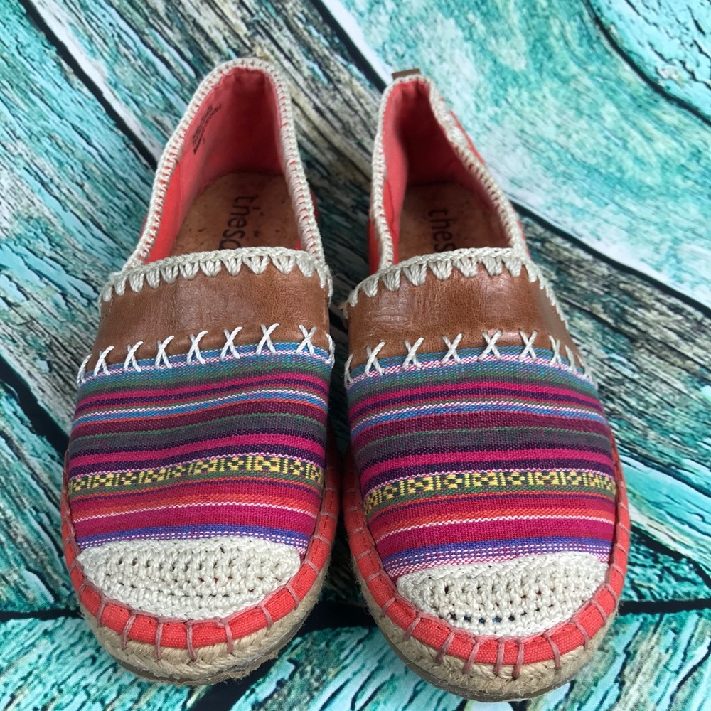 THE SAK striped espadrille slip-on flats size 8